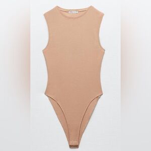Zara Bodysuit Beige Nude Size M NEW